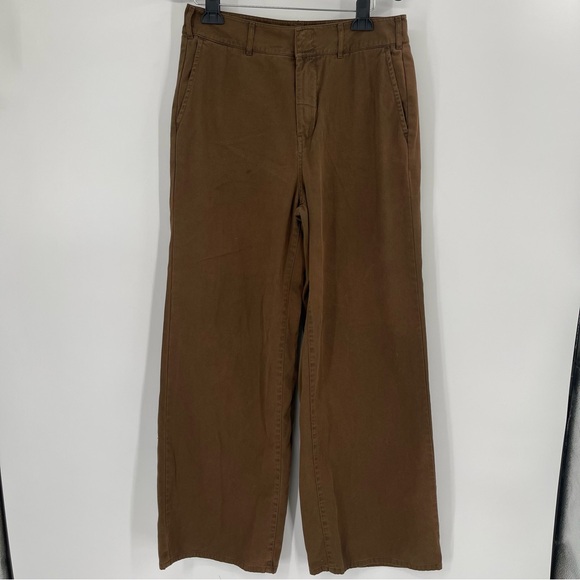Good American Good Relaxed Skate Pants High Rise Wide Leg Brown Trouser 8/29 - Picture 14 of 14